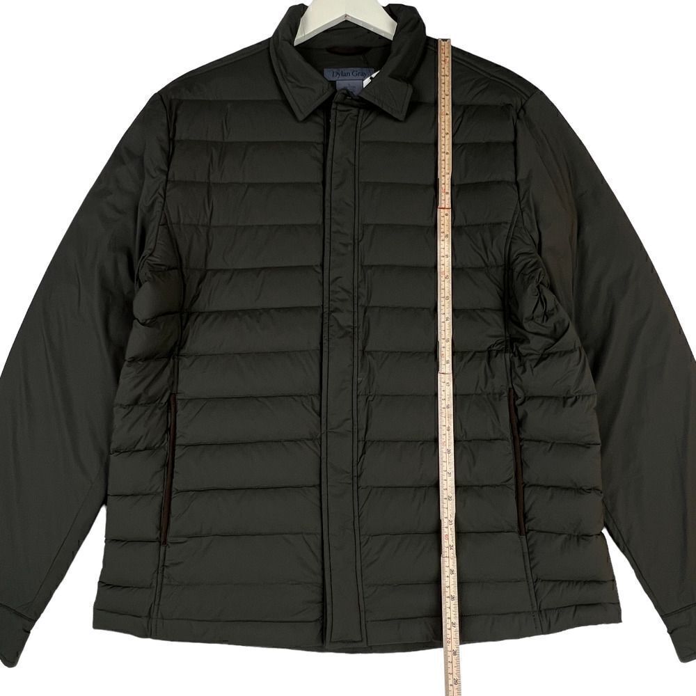 Dylan Gray Men Olive Green Shift Down Full-Zip Quilted Winter Puffer Jacket US L - Picture 4 of 13